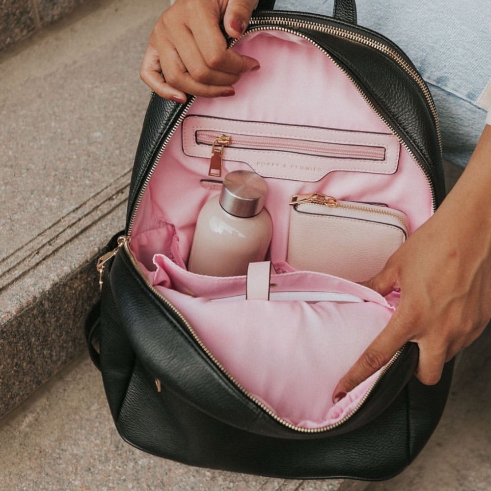 Black Poppy & Peonies Brooklyn Backpack—NWT